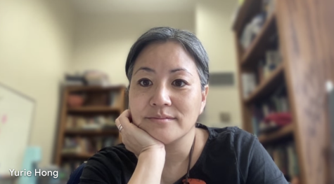 CULTURAL CONTEXT. Dr. Yurie Hong presented via Google Meet to a classroom of students on Apr. 24. She said the presentation’s “genesis [came] in a paper I presented in 2019…[about] how being a minority can be an asset when looking at classics in a modern world.”