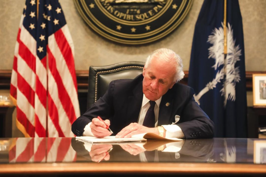 BAN. South Carolina Governor Henry McMaster posts a photo of himself signing the Help Not Harm bill. By signing this, he effectively banned gender-affirming care for minors.

(Screen capture from @govhenrymcmaster on Instagram.)