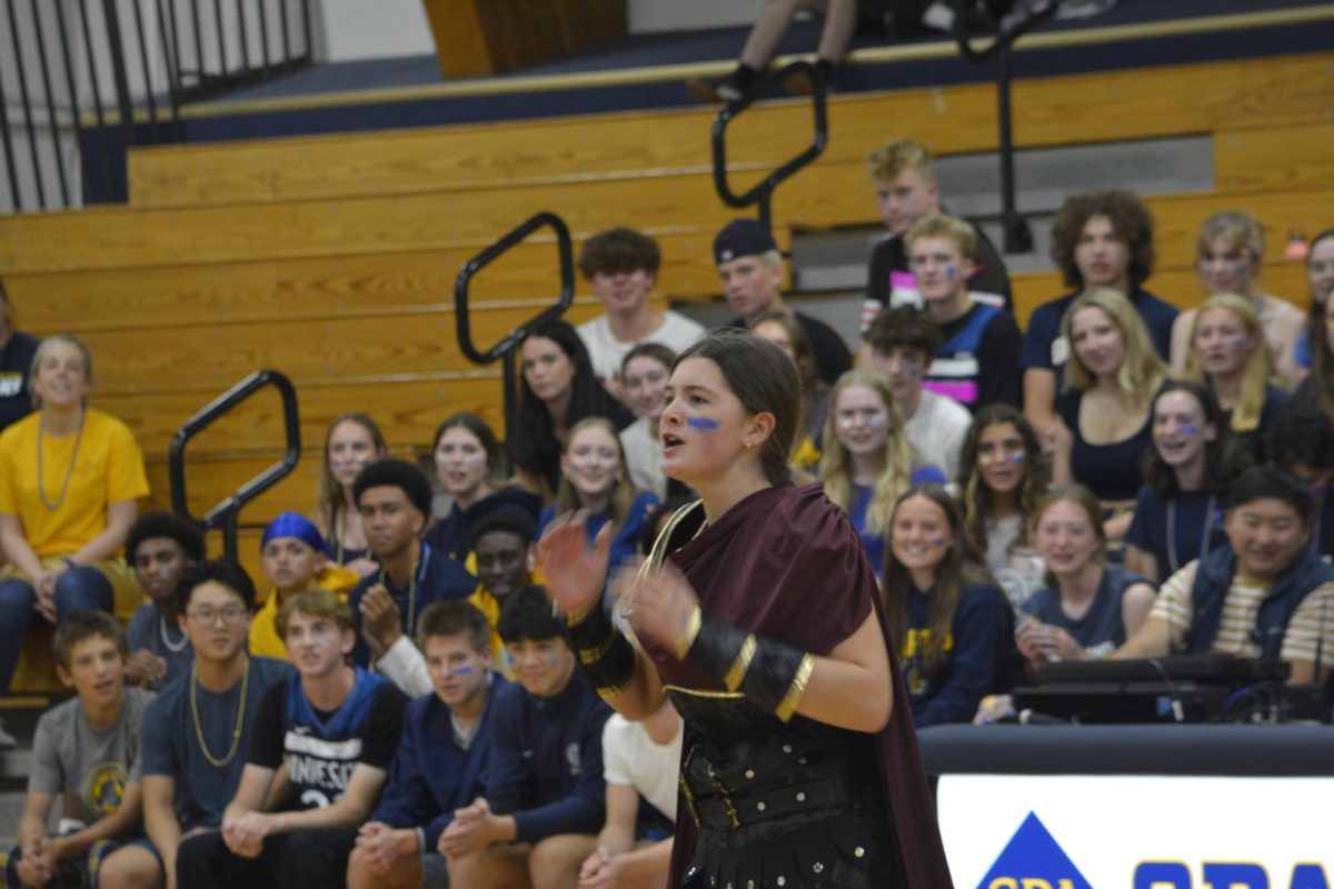 The entire Upper School gathered in the gym on Friday for the annual Pepfest celebration.