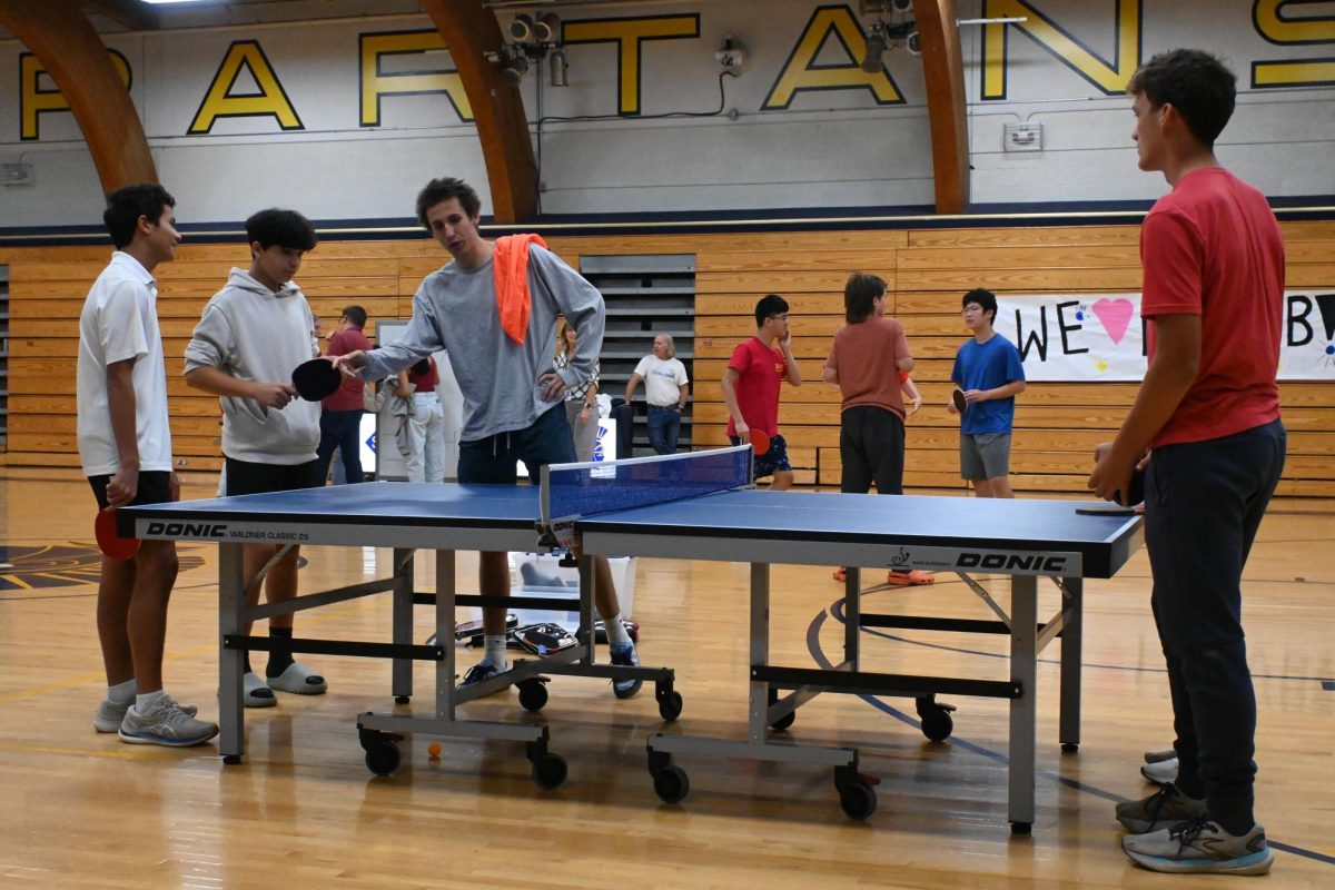 Students competed in the annual Homecoming ping pong tournament on Monday. Finalists face off during the Pep Fest on Friday.