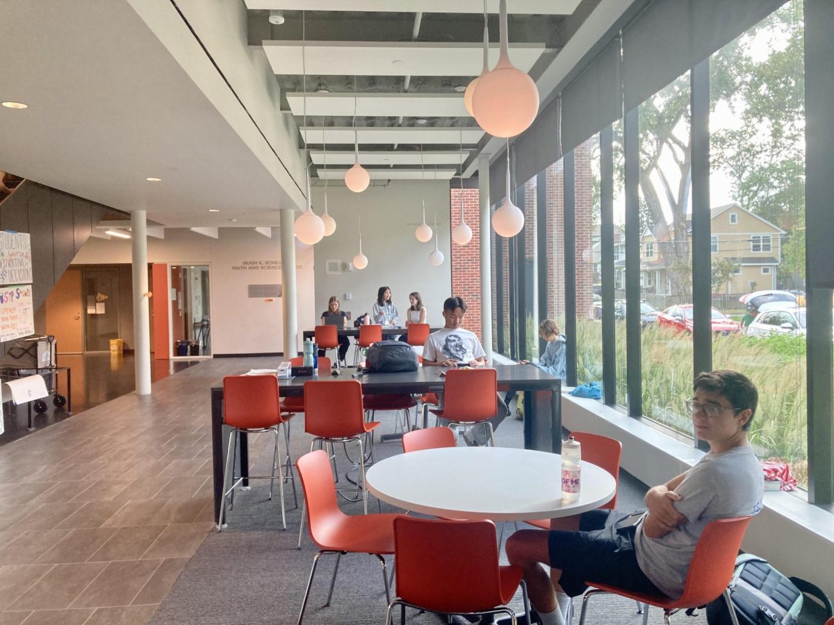 STUDY AND SOCIALIZATION. Students gather in Lower Schilling before advisory.