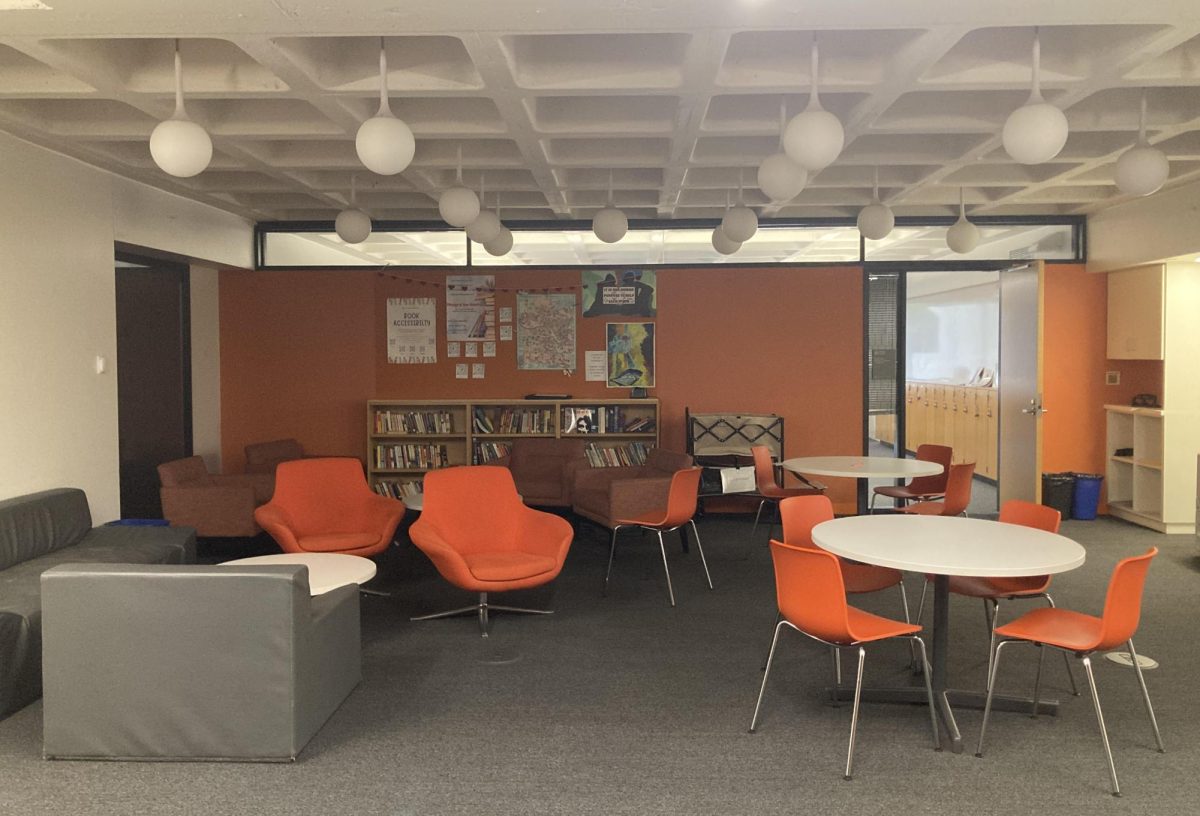 ALL TIDIED UP. More furniture was also added to the English hallway, where ninth graders congregate during x-period and tutorial.