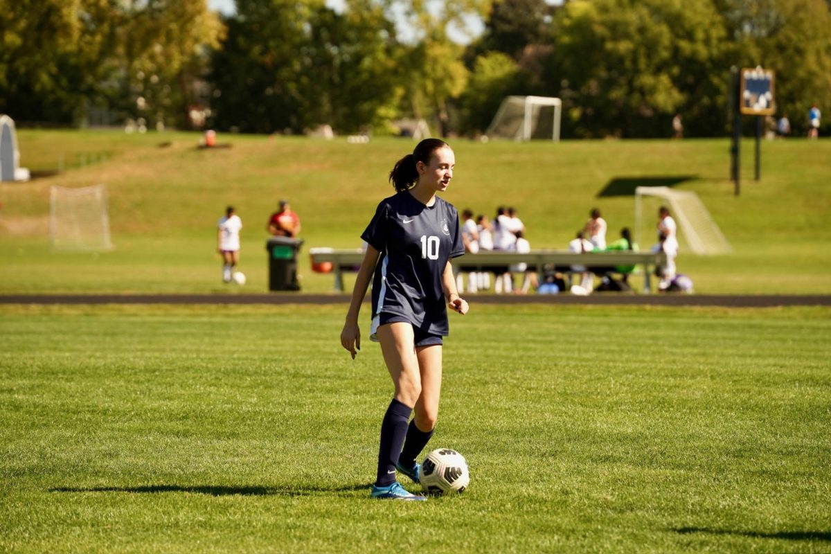 CONTROL. Defender Hazel McCarthy is calm and controlled when handling the ball.