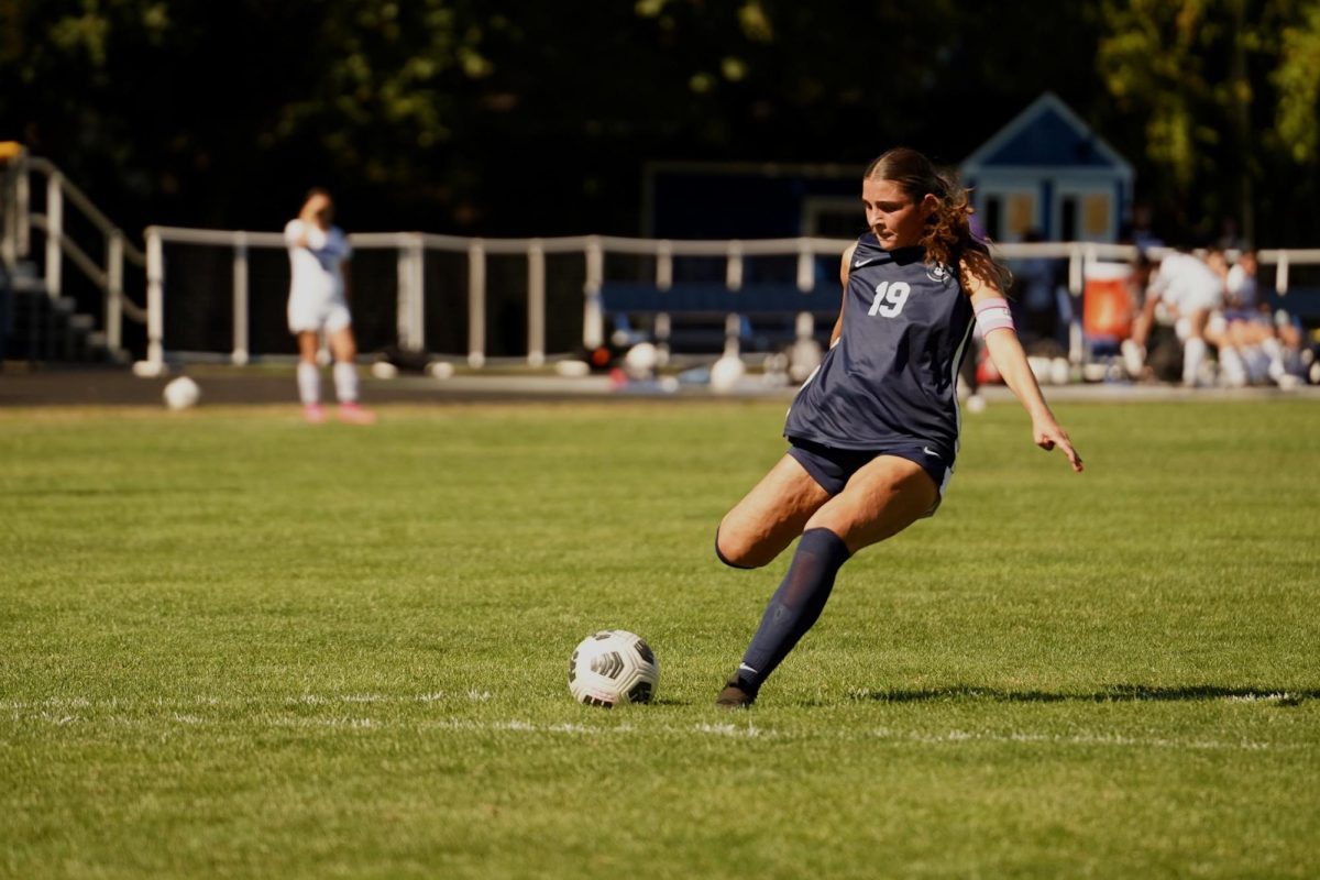 PENALTY KICK. Midfielder Lucia Gonzalez right before she scored a penalty kick.