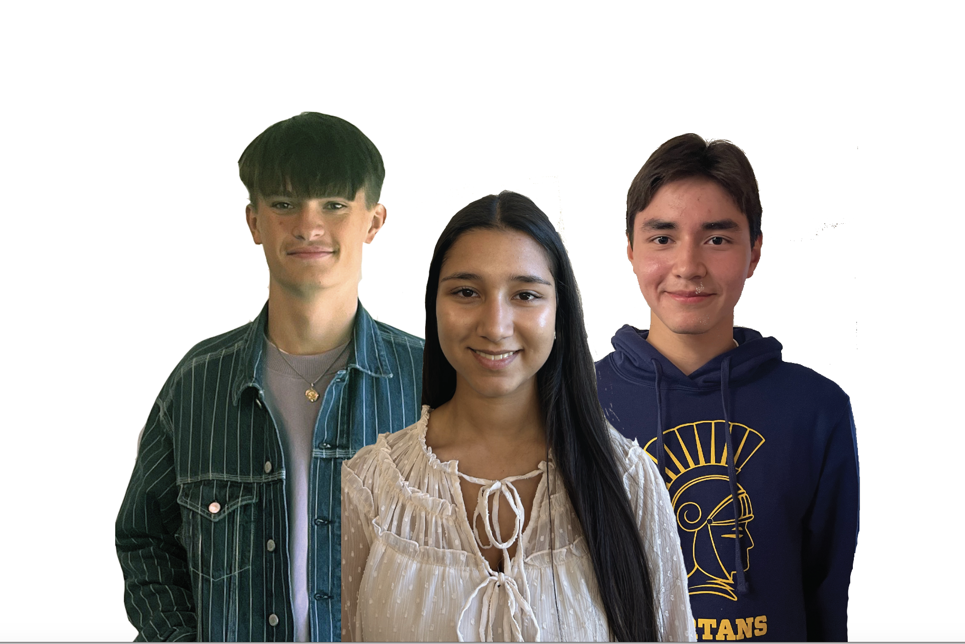 SCHOOL+LIFE. Max, Lara, and Ian agree that they came to learn more about American school life, but have found kindness to be something that stood out. "The school and the feeling of all the people here are wonderful," Ian said. (Photo Illustration from headshots taken by Wynter Feiner, Sam Galarneault, Peter Ostrem)