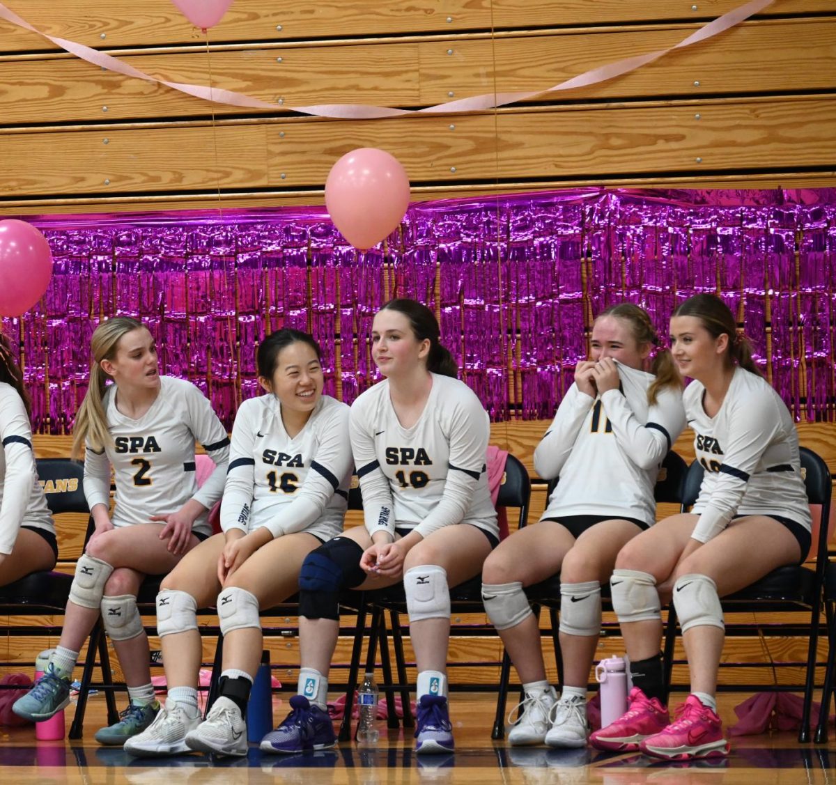 ALL SMILES HERE. The bench was nothing short of lively as players cycled through their rotations and took turns cheering on their team.