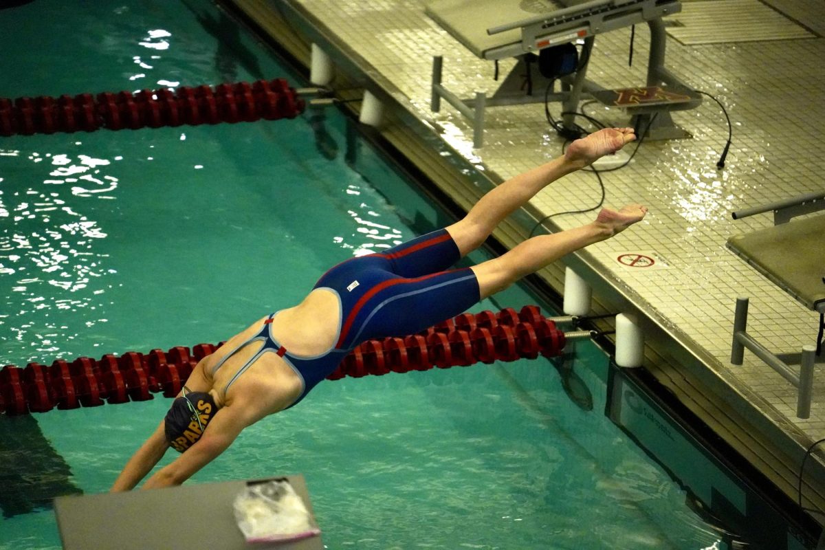 TOUCHING THE SURFACE. Gjerde hovers above the water before breaking the water's surface.