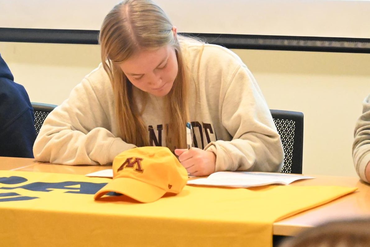 ITS OFFICIAL. Sawyer Bollinger Danielson signs her National Letter of Intent to play Division One soccer at the University of Minnesota.