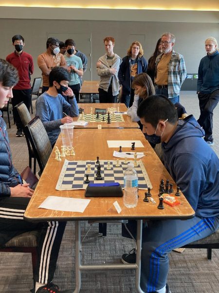 YOUR MOVE. Chess Club leader and second board Theo Su contemplates his next play at a non-club tournament. (Photo submitted by Theo Su) 