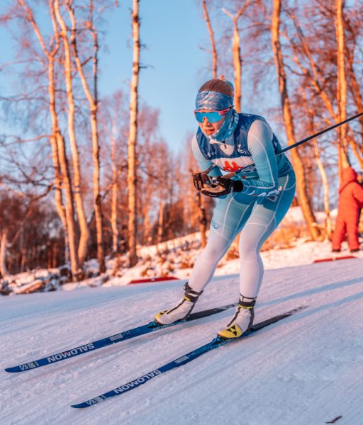 GLIDE. Townley tucks to gain speed on a downhill portion of the course. Photo submitted by Helen Townley.